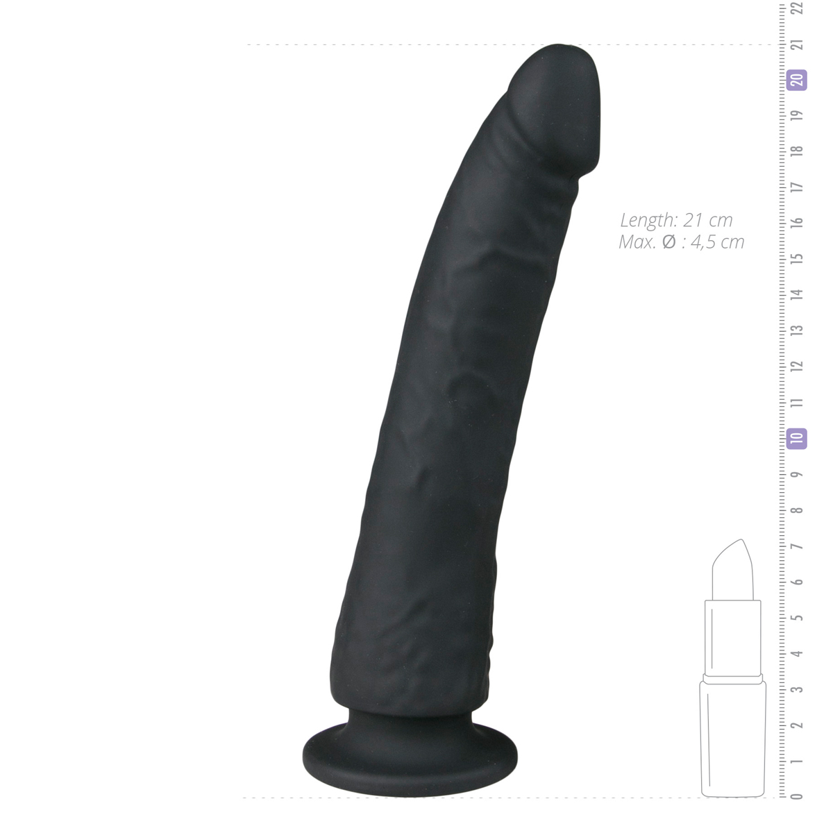 Dildo nero con ventosa