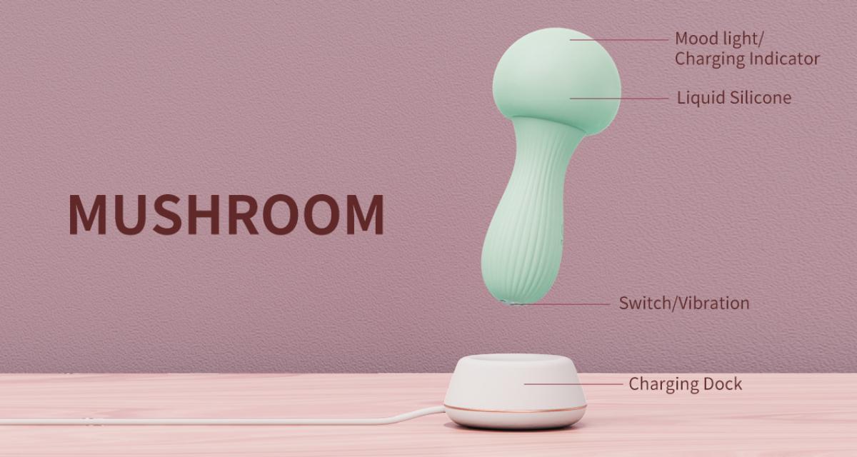 OTOUCH - Vibratore Wand in Silicone Mushroom - Turchese