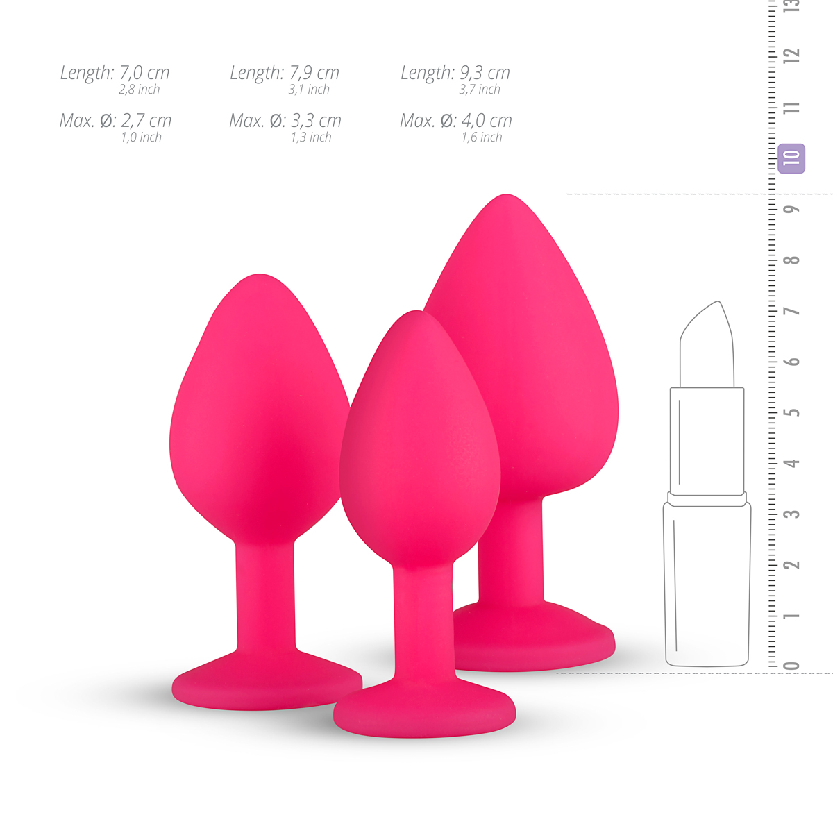 Butt plug in silicone con diamante - Rosa
