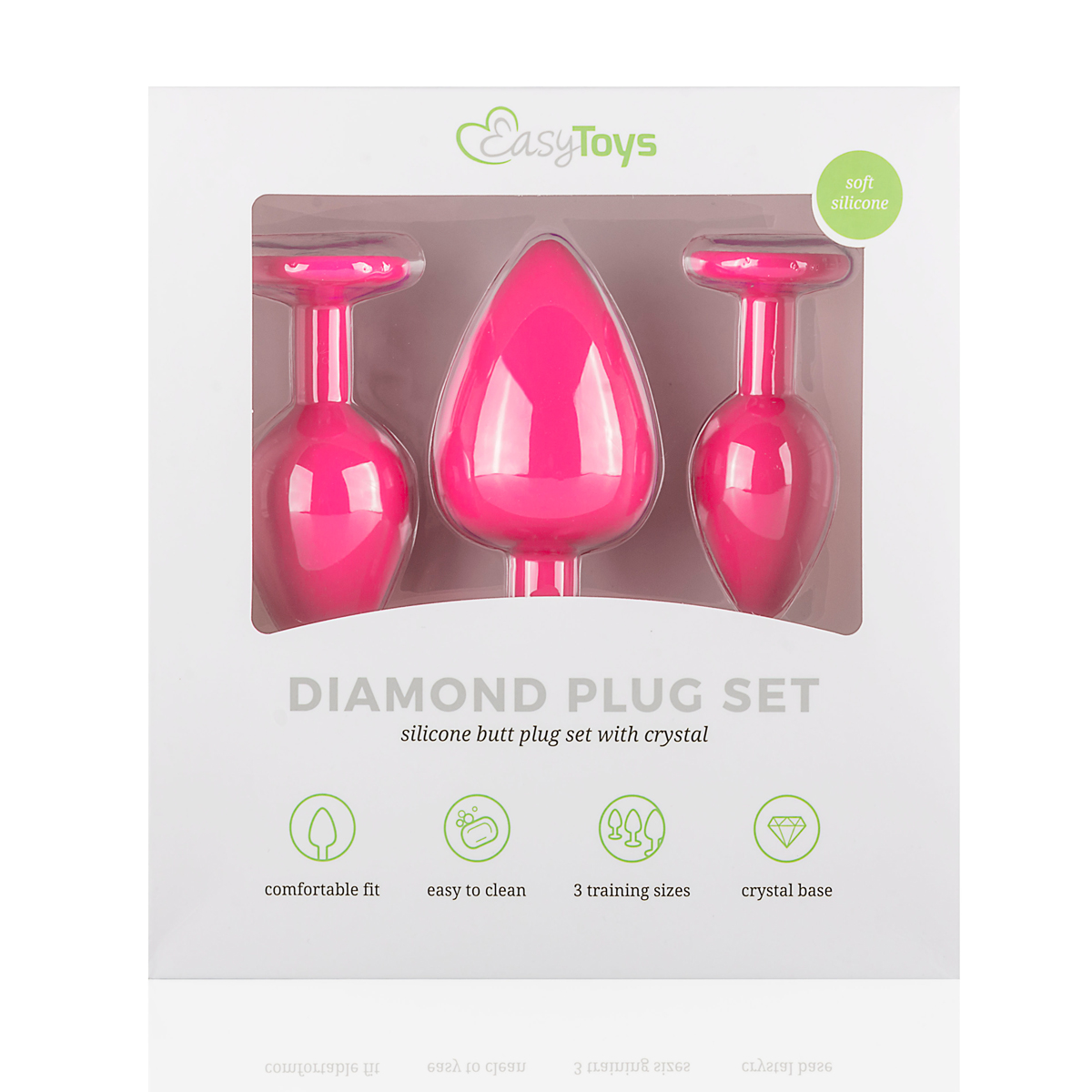 Butt plug in silicone con diamante - Rosa