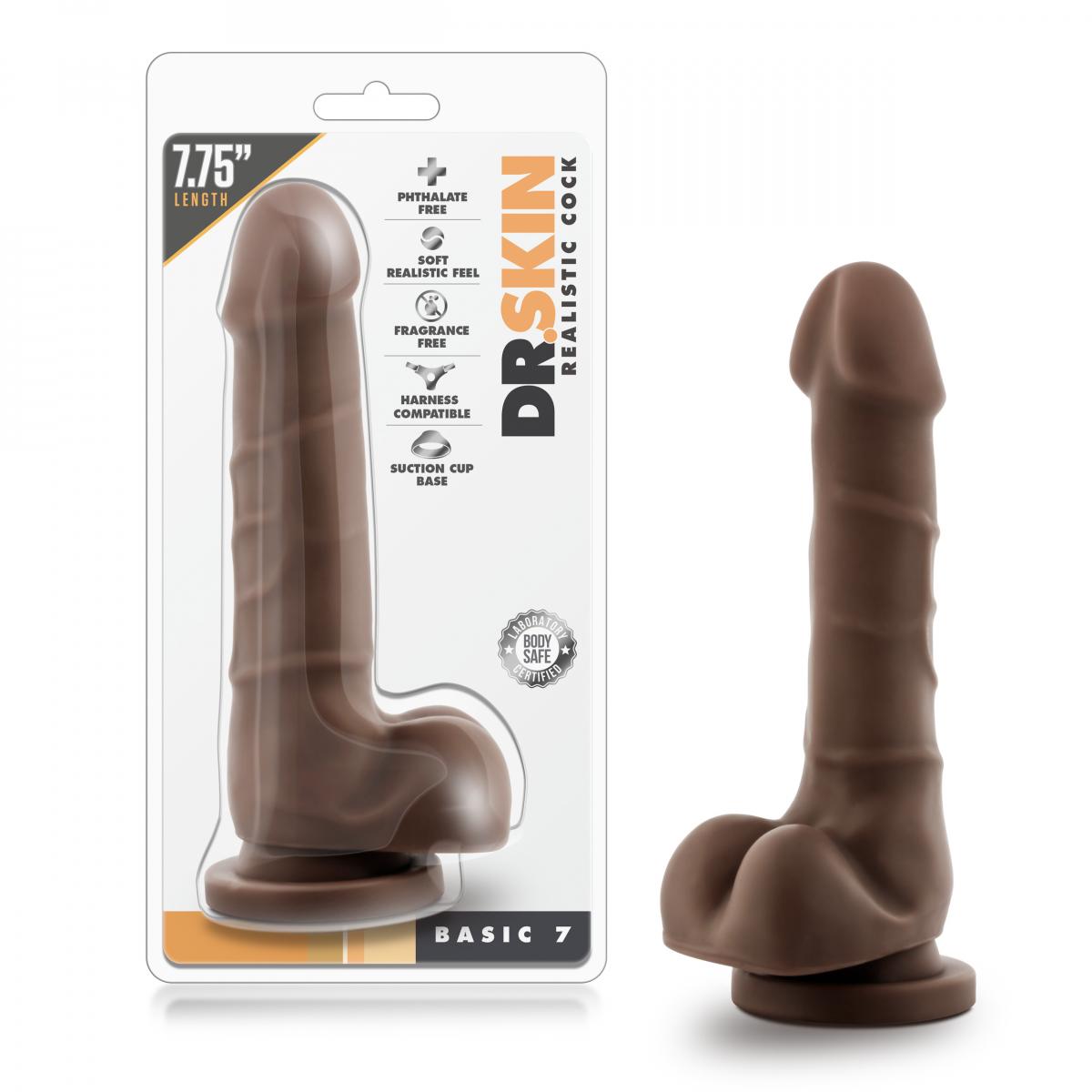 Dr. Skin - Dildo Realistico con Ventosa 7,75'' - Cioccolato