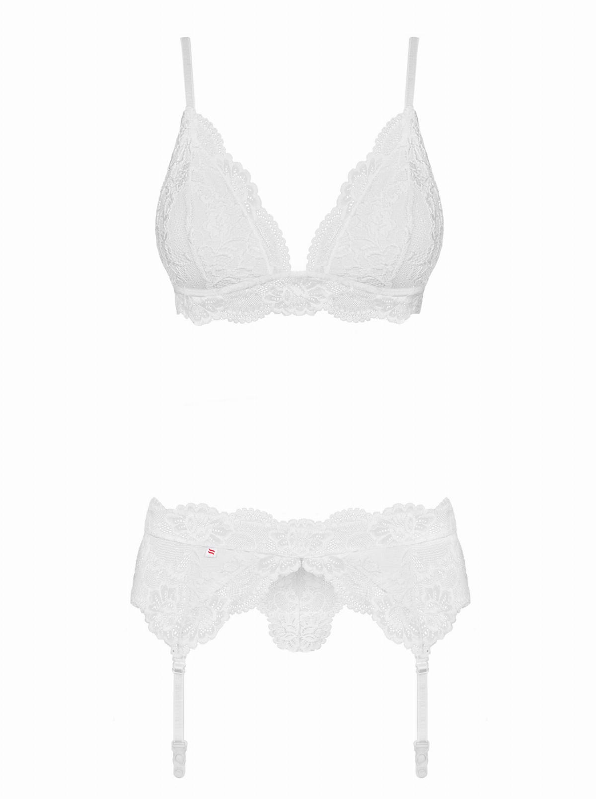 Set Reggicalze in Pizzo 3 Pezzi - Bianco