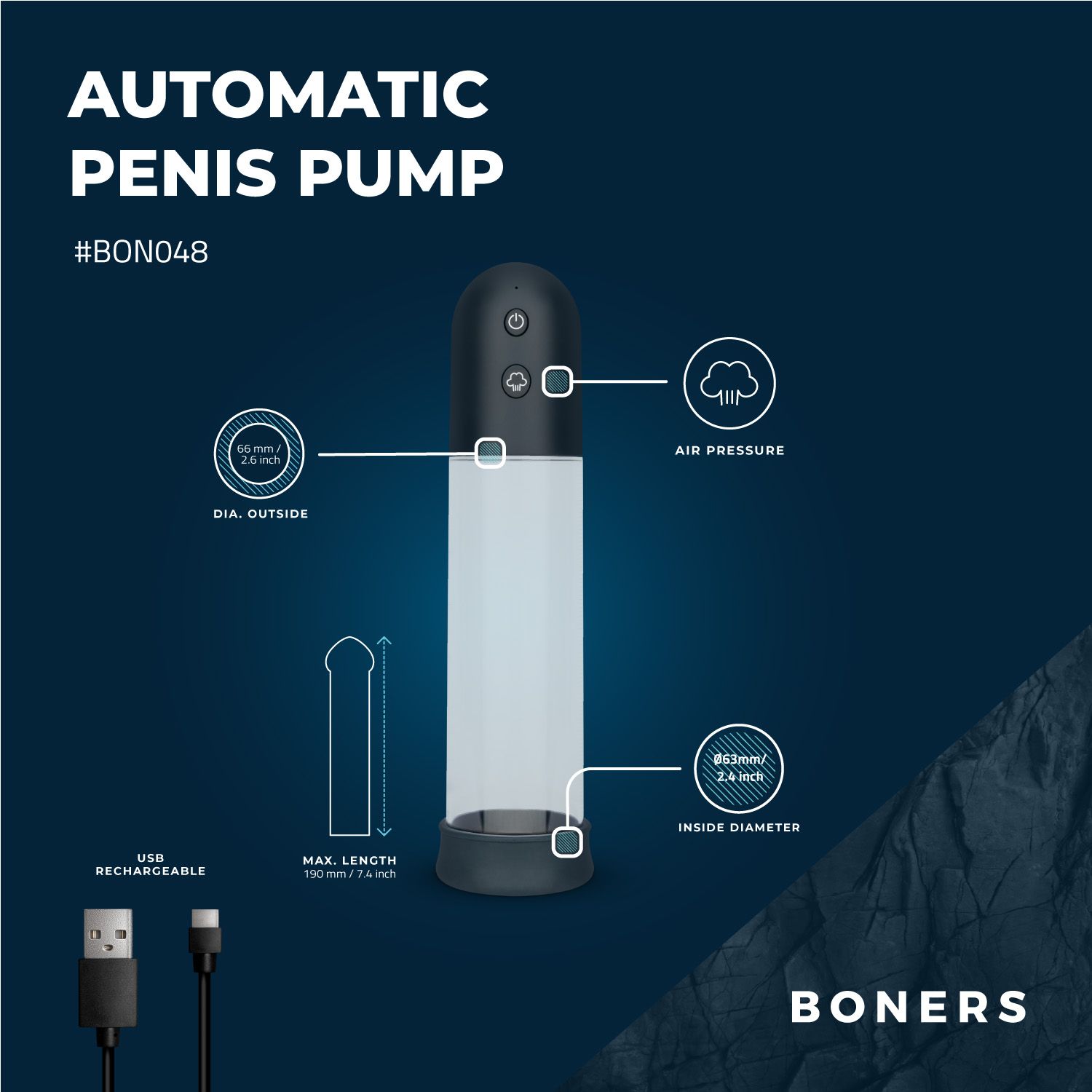 Master: Boners - Automatische Penis-Pumpe mit Masturbator