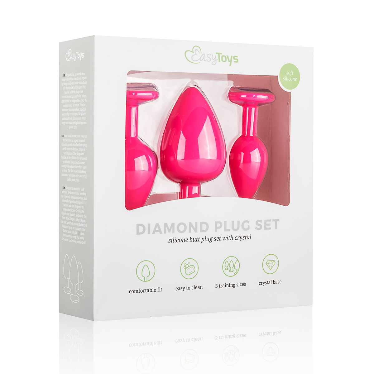 Butt plug in silicone con diamante - Rosa