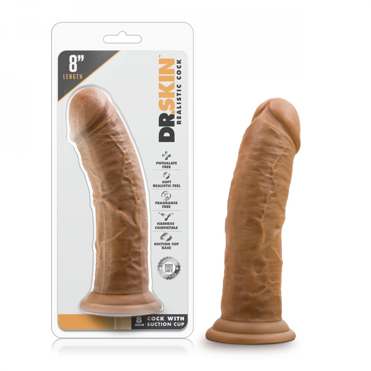Dr. Skin - Dildo Realistico con Ventosa 8'' - Moka