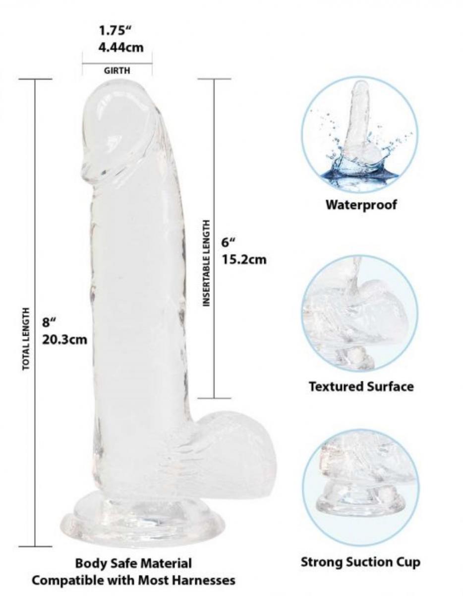 Crystal Addiction - Dildo Trasparente - 19 cm