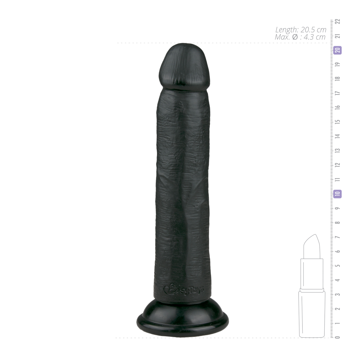 Dildo Verosimile, Nero - 20,5 cm