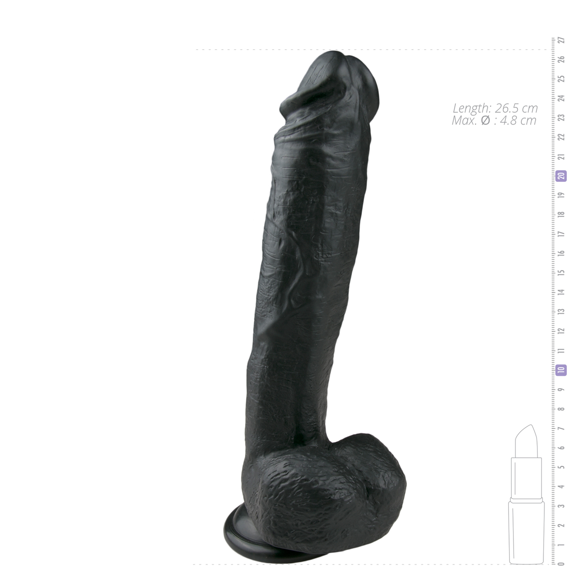 Dildo Verosimile, Nero - 26,5 cm