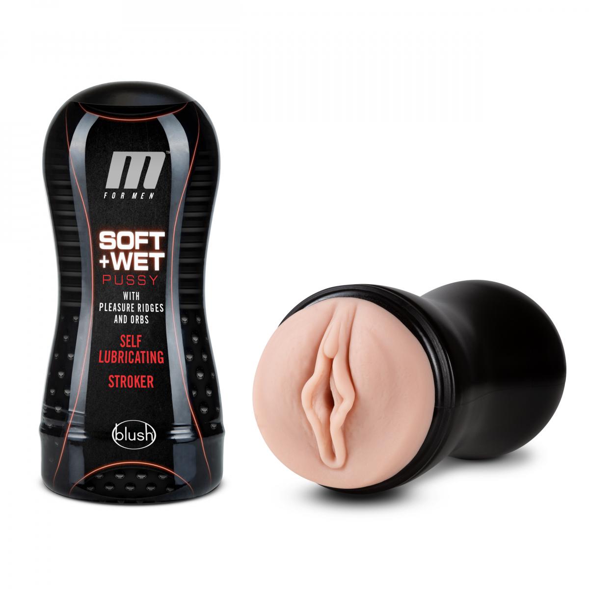 M for Men - Soft and Wet - Vagina con Sfere e Coste del Piacere - Autolubri