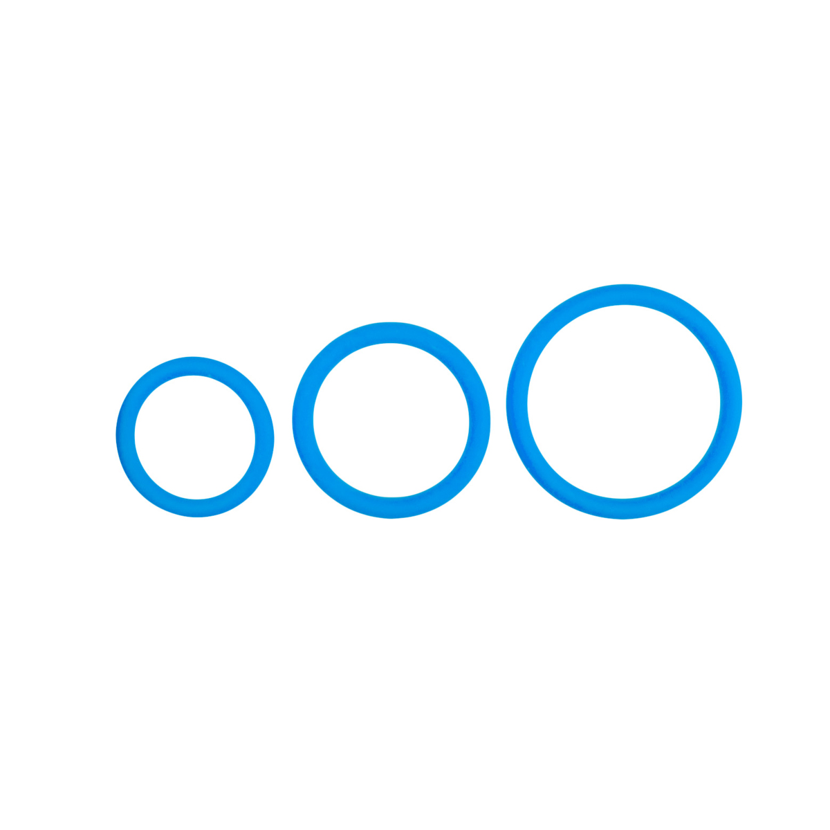 Set di cock ring, tre taglie - Blu