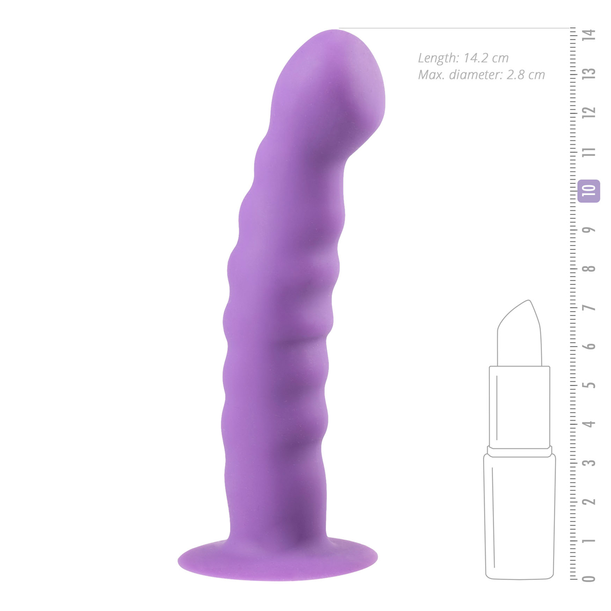 Dildo in silicone con ventosa - Viola