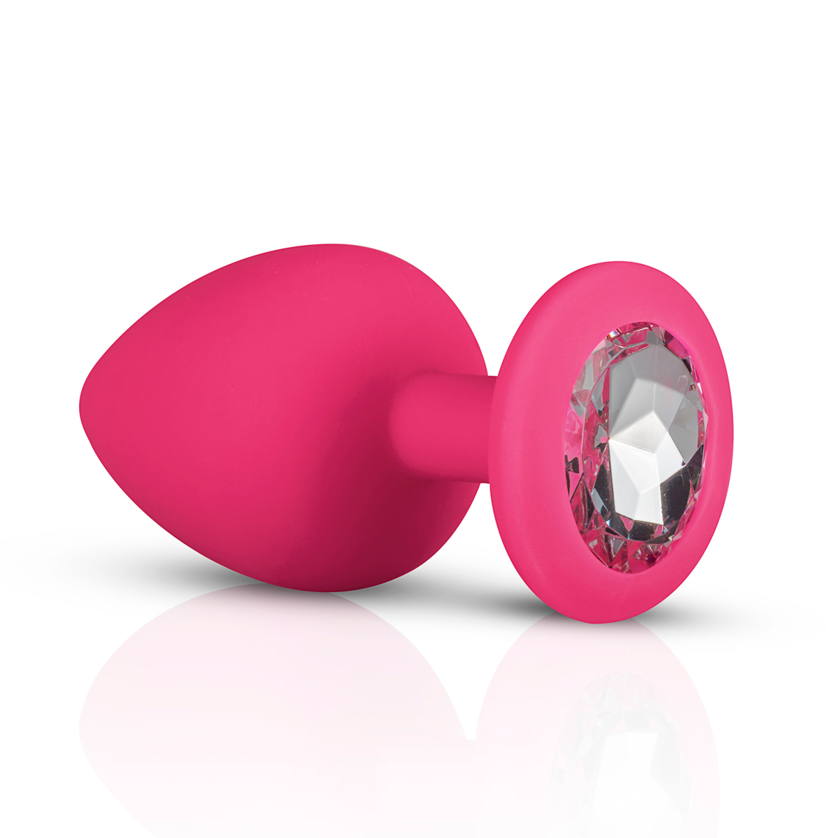 Butt plug in silicone con diamante - Rosa