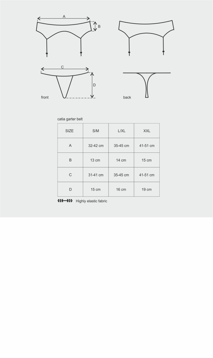 Reggicalze e Perizoma Catia - Nero