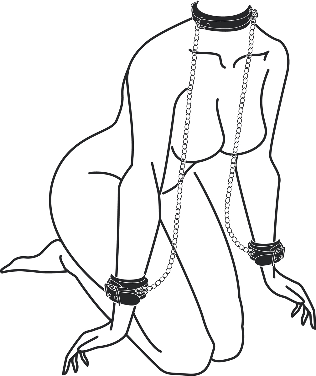 Collare in pelle con manette